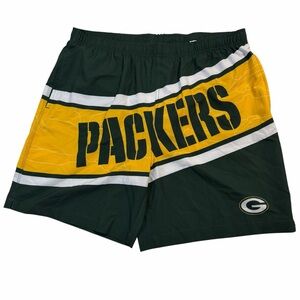 NFL Green Bay Packers Men's Green and Gold Swim Shorts Size XL